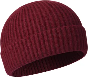 vidsel Short Fisherman Beanie for Men Women, Swag Wool Knit Cuff Trawler Skullcap,Winter Warm Hats