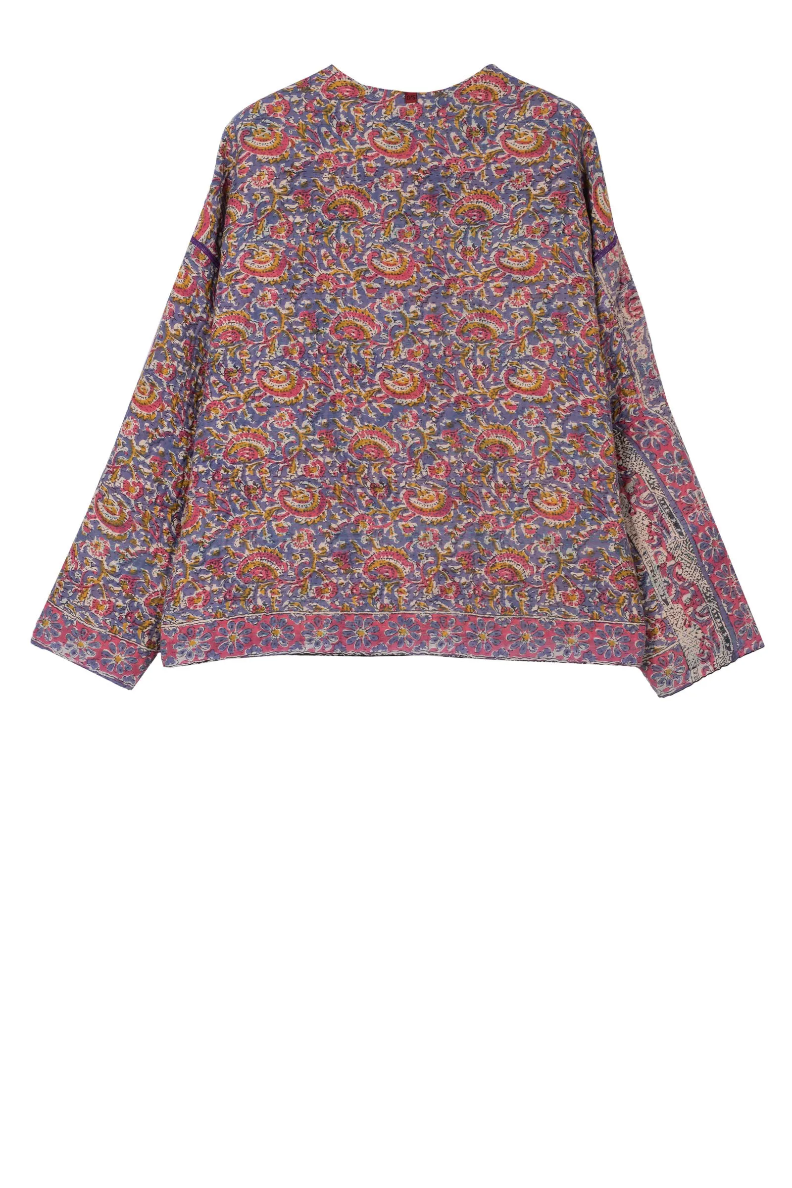 VINTAGE COTTON KANTHA CREW NECK SHORT JKT