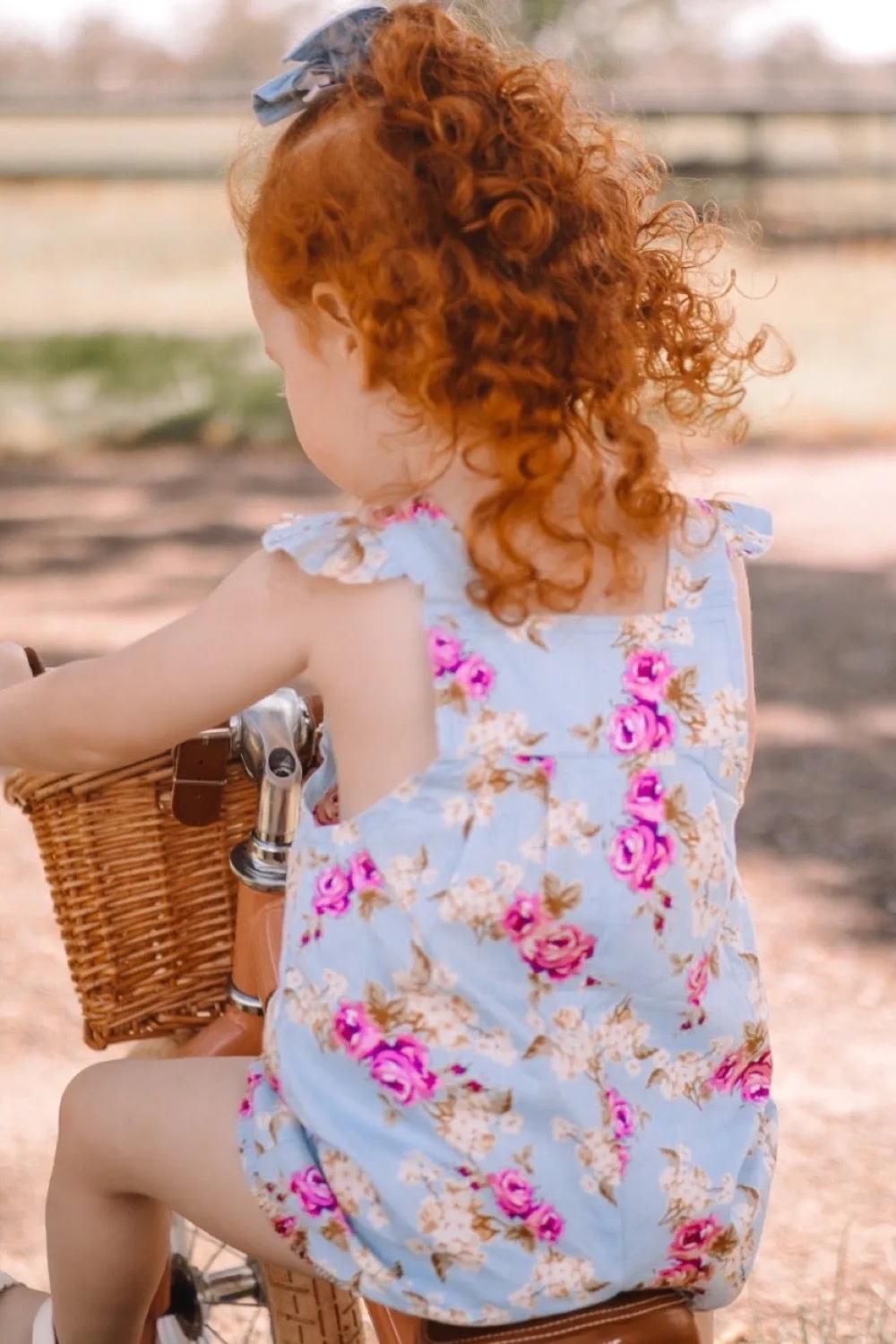Vintie Summer Overalls - Isla Rose in Sky Blue