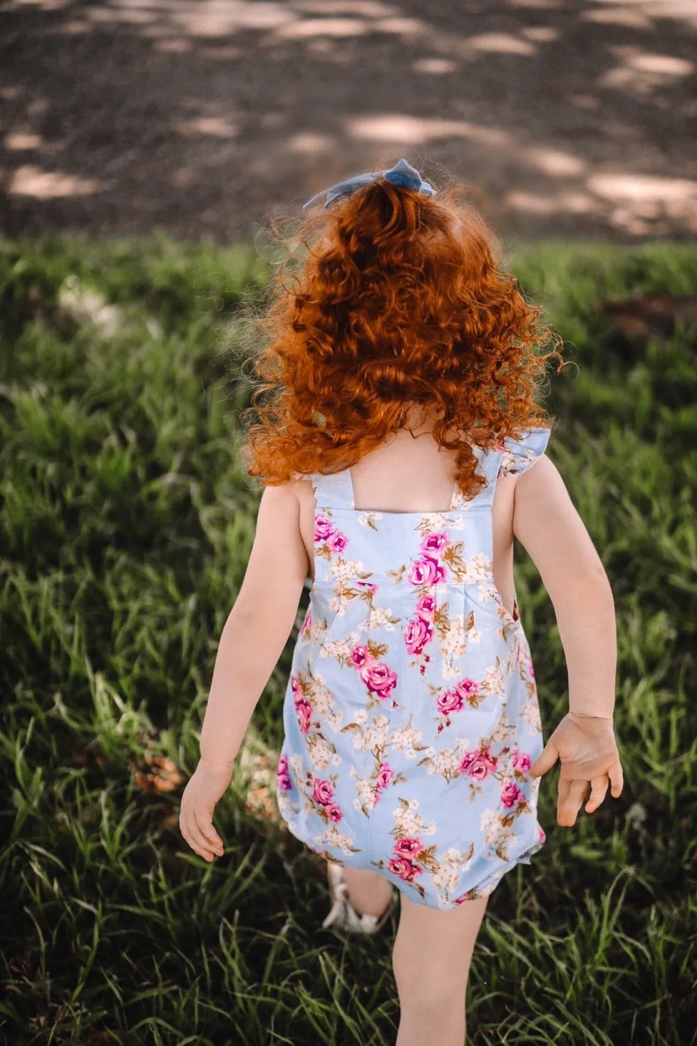 Vintie Summer Overalls - Isla Rose in Sky Blue