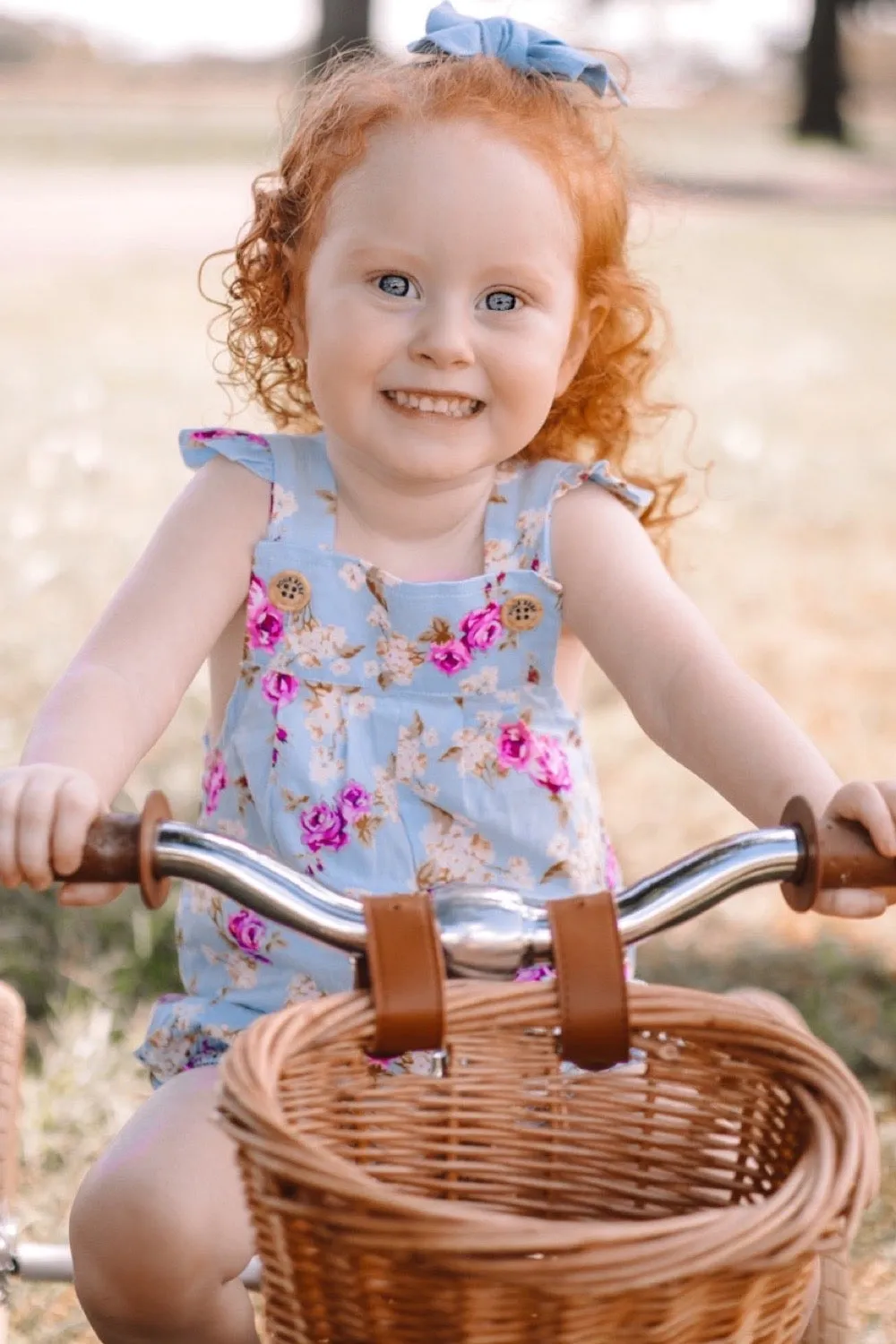 Vintie Summer Overalls - Isla Rose in Sky Blue