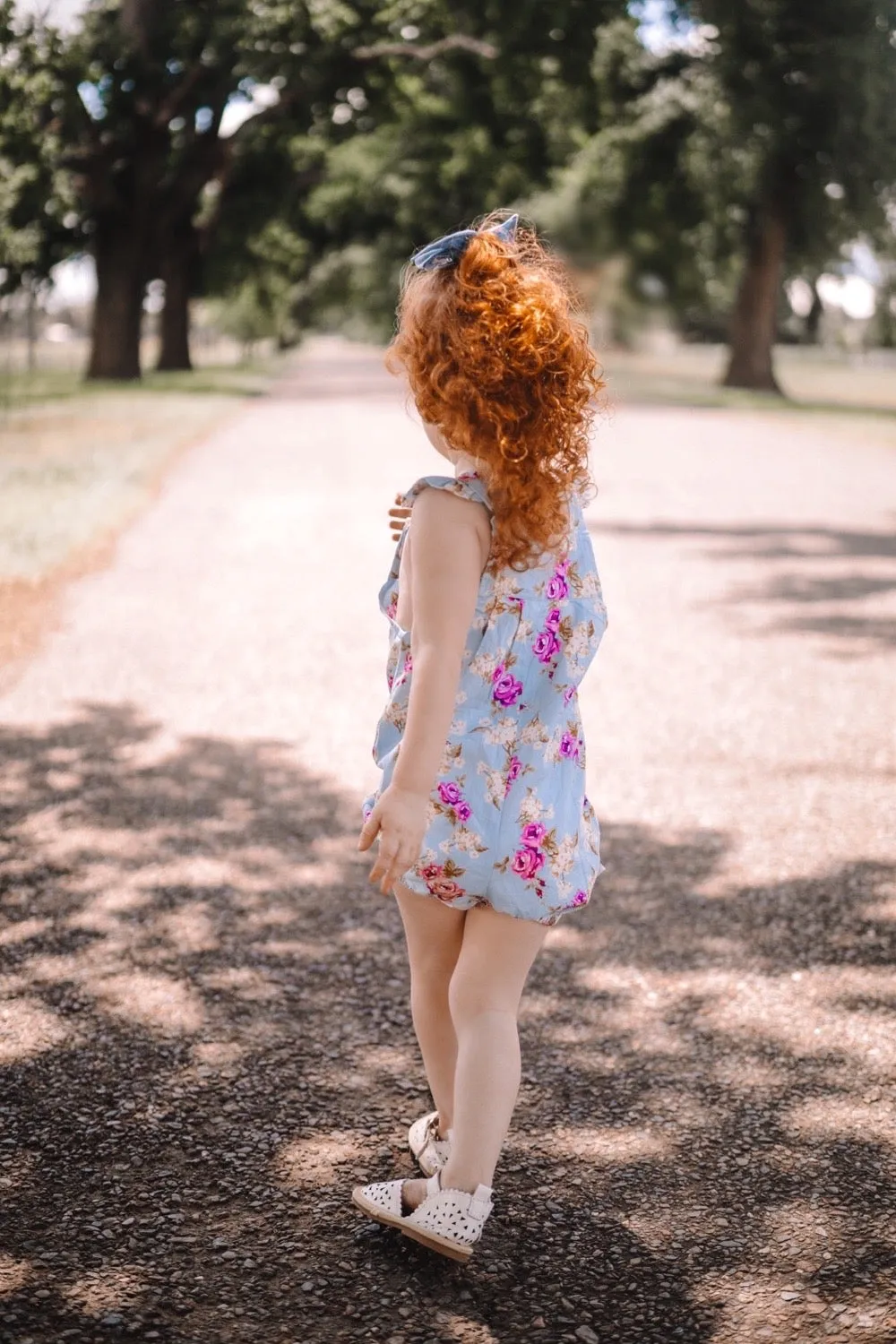 Vintie Summer Overalls - Isla Rose in Sky Blue