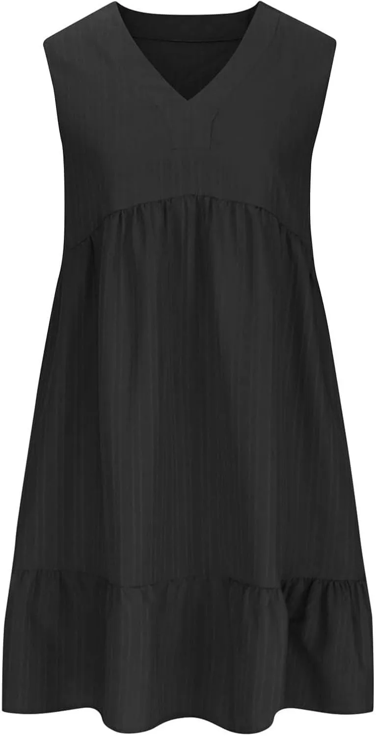 Women's Casual Dress Summer Tank Dress Sleeveless Summer Dresses for Women 2025 Elegant Classy Plus Size Dresses