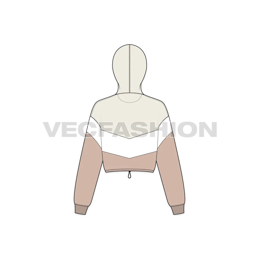 Women's Crop Hoodie Cross Panels